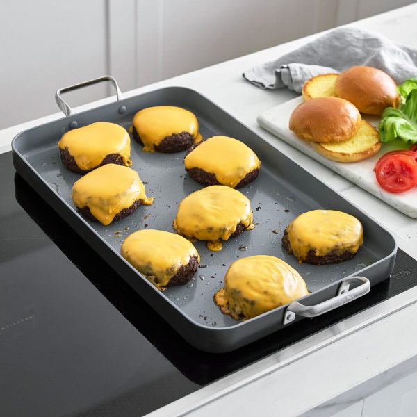 Valencia Pro Ceramic Nonstick 18  x 11  Double Burner Griddle Online Hot Sale - Image 4