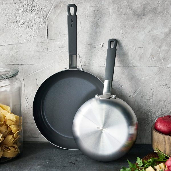 Bobby Flay by GreenPan PFAS-Free Nonstick Stainless Steel 8  and 10  Frypan Set Discount - Image 3