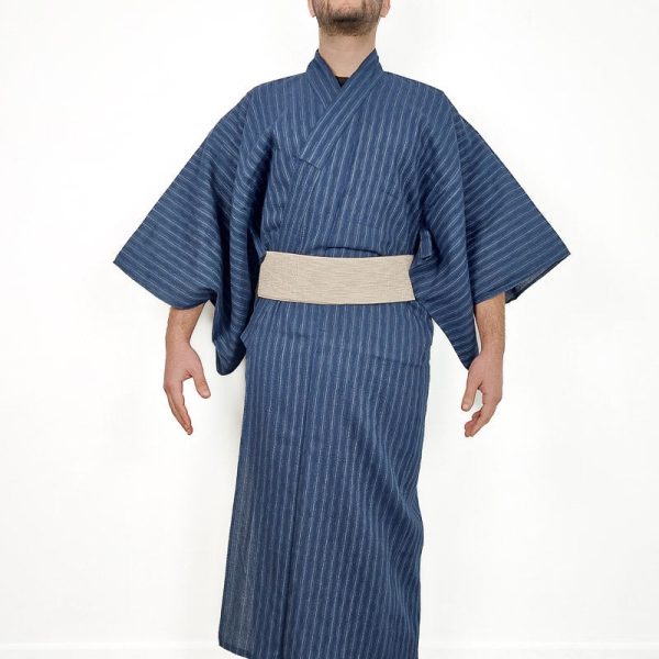 Blue Striped Yukata Sale