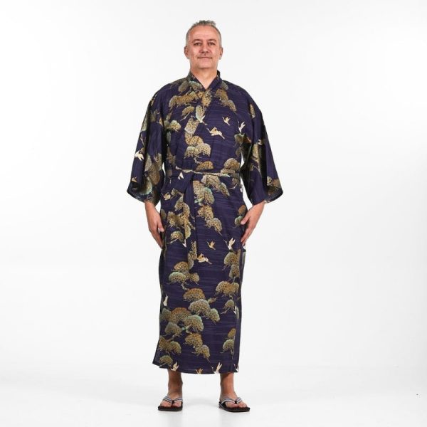 Men s Japanese Kimono - Crane & Pine Cheap