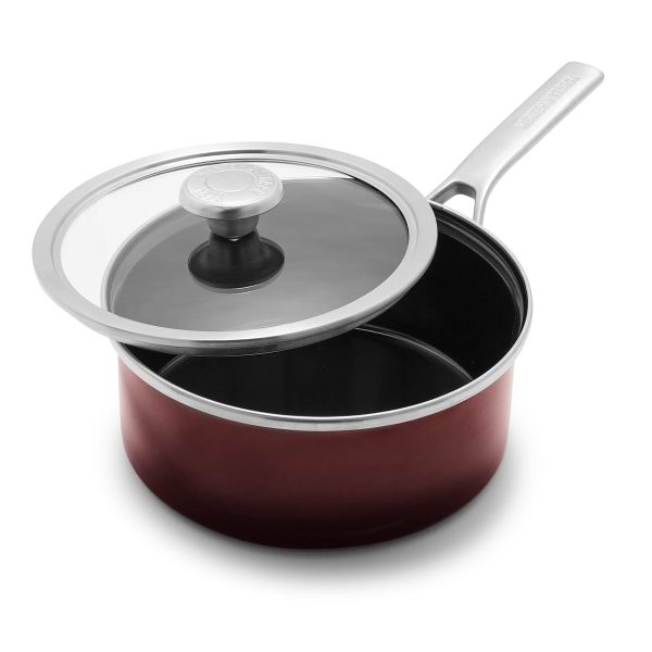 Merten & Storck Steel Core Enameled 2.5-Quart Saucepan with Lid | Chocolate Truffle Cheap