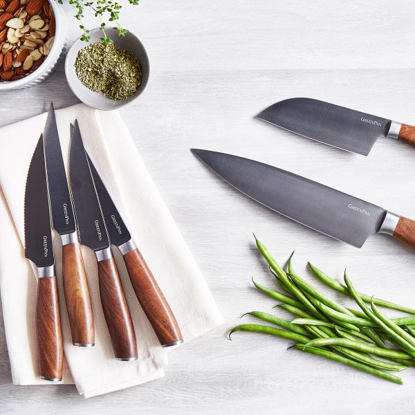 Premiere Titanium Cutlery 12-Piece Knife Block Set with Walnut Handles Hot on Sale - Image 3