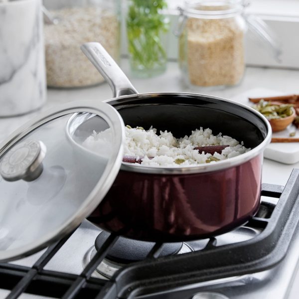 Merten & Storck Steel Core Enameled 2.5-Quart Saucepan with Lid | Chocolate Truffle Cheap - Image 4