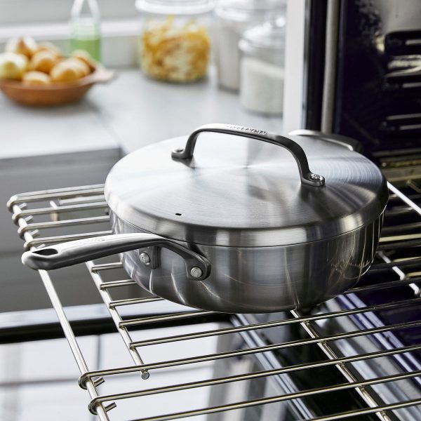GP5 Stainless Steel 4-Quart Sauté Pan with Lid and Helper Handle | Mirror Handles For Cheap - Image 4