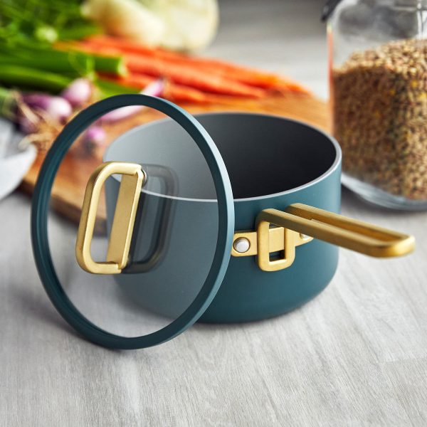 Stanley Tucci™ Ceramic Nonstick 2-Quart Saucepan with Lid | Venetian Teal Online now - Image 2