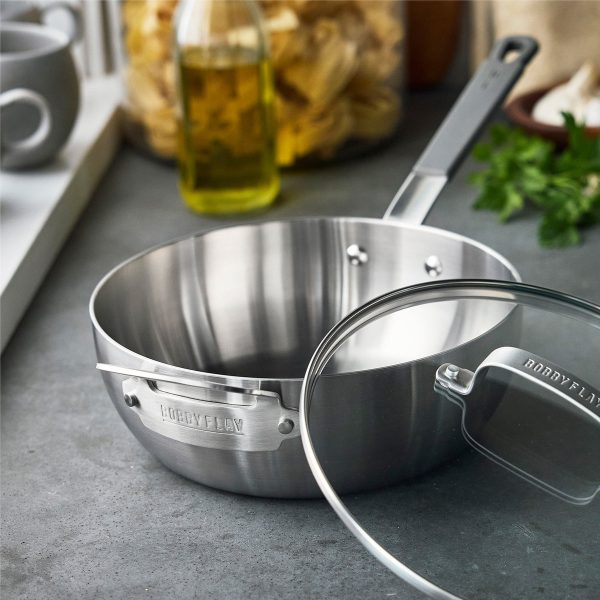 Bobby Flay by GreenPan 3.57-Quart Stainless Steel Chef s Pan with Lid Sale - Image 3