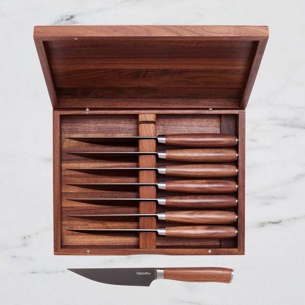 Premiere Titanium Cutlery 8-Piece Steak Knife Set with Walnut Handles Online Sale - Image 3