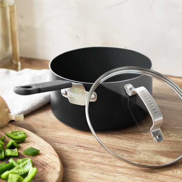Bobby Flay by GreenPan Professional Ceramic Nonstick 2.53-Quart Saucepan with Lid | Black Cheap - Image 3