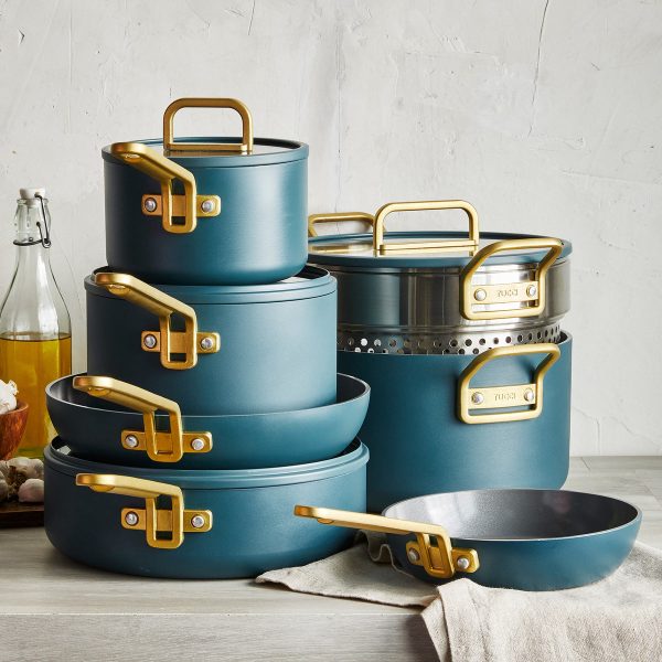 Stanley Tucci™ Ceramic Nonstick 11-Piece Cookware Set with the Tucci Cookbook | Venetian Teal Online Sale - Image 3
