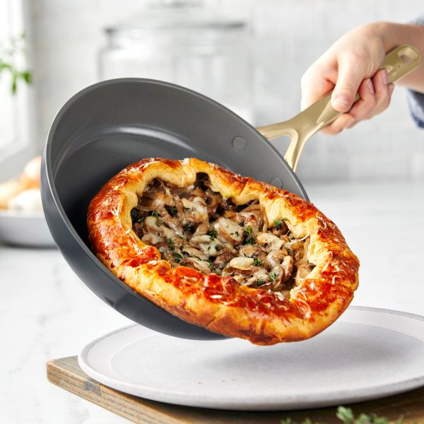 GP5 Colors Ceramic Nonstick 9.5  and 11  Frypan Set with Champagne Handles | Slate Discount - Image 5