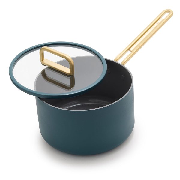 Stanley Tucci™ Ceramic Nonstick 4-Quart Saucepan with Lid | Venetian Teal Online Sale