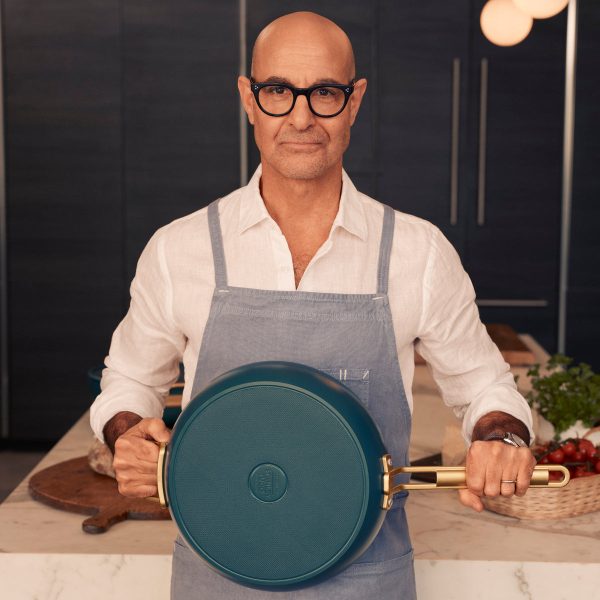 Stanley Tucci™ Ceramic Nonstick 4-Piece Chef Set with The Tucci Cookbook | Venetian Teal on Sale - Image 4