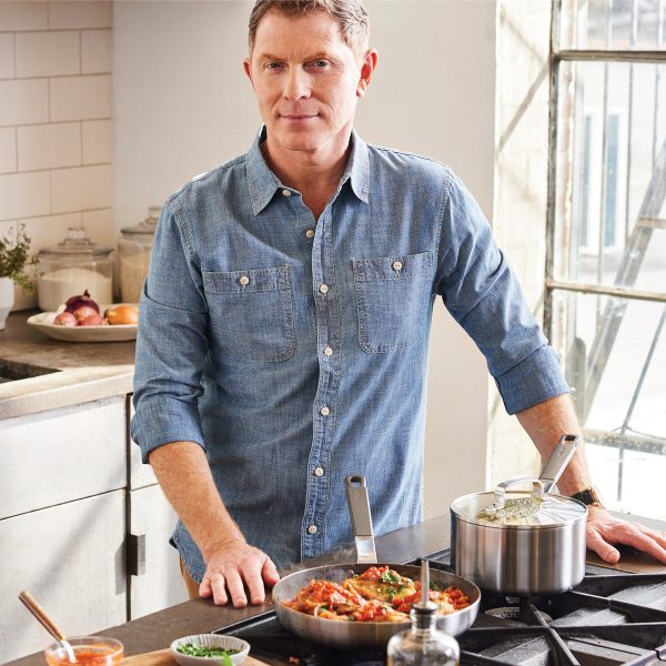 Bobby Flay by GreenPan PFAS-Free Nonstick Stainless Steel 8  and 10  Frypan Set Discount - Image 2