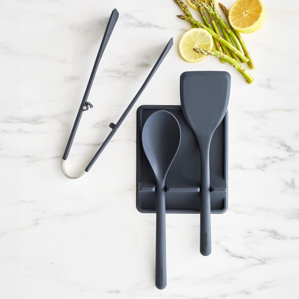 Platinum Silicone 4-Piece Utensil and Tool Rest Set | Gray For Cheap - Image 2