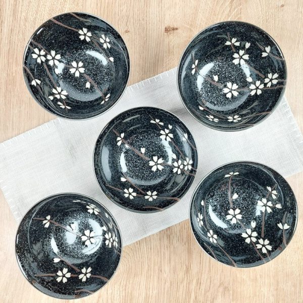Set of 5 Japanese Bowls - Spring For Sale - Image 2