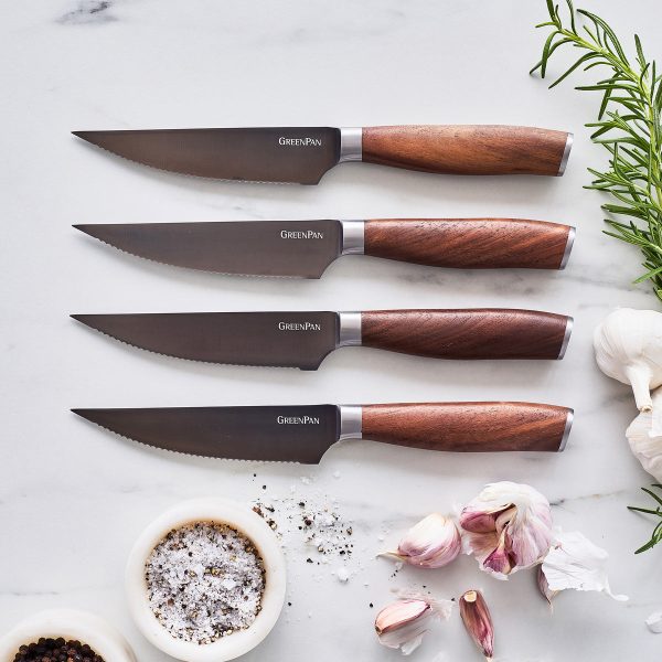 Premiere Titanium Cutlery 8-Piece Steak Knife Set with Walnut Handles Online Sale - Image 4