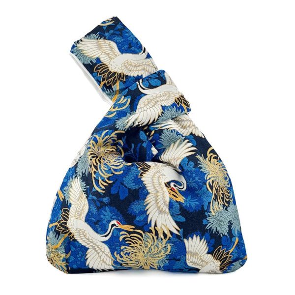 Japanese Knot Bag - Blue Crane Print Online Hot Sale