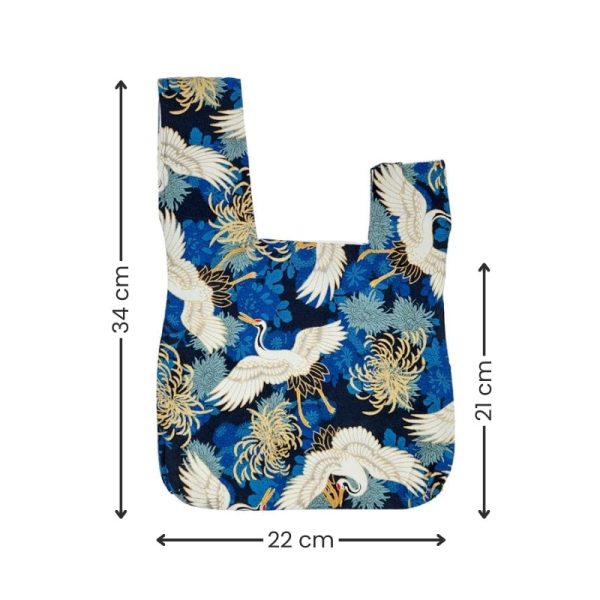 Japanese Knot Bag - Blue Crane Print Online Hot Sale - Image 3