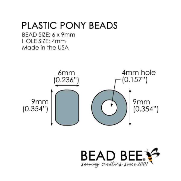 Purple Mix Plastic Pony Beads 6 x 9mm, 500 beads Discount - Image 3