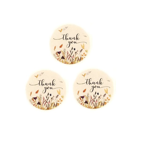 Thank You Labels Stickers, Earthtones Floral, 1  Round, 100 labels Online now