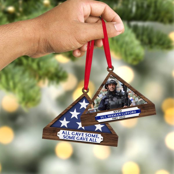 Personalized Memorial Ornament For Police, Folded Flag 01qhqn241024 For Discount - Image 4